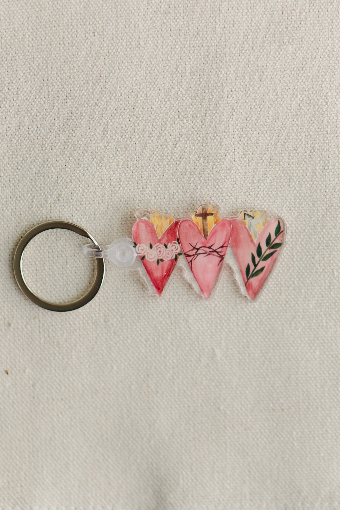 3 Hearts Keychain