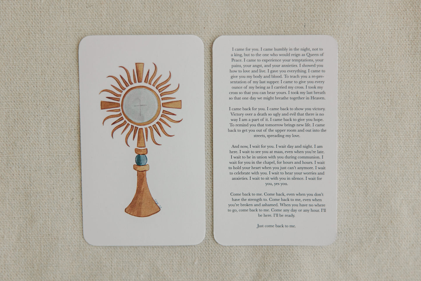 Monstrance Prayer card