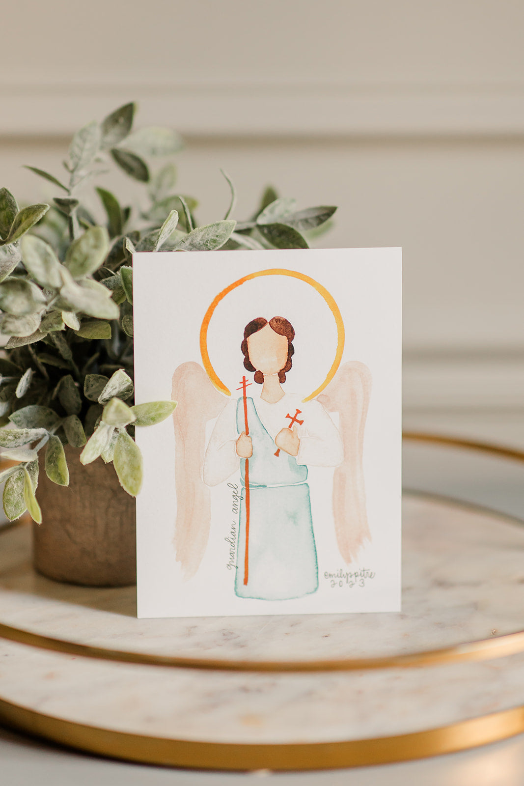 Guardian Angel without a child - 5x7 print