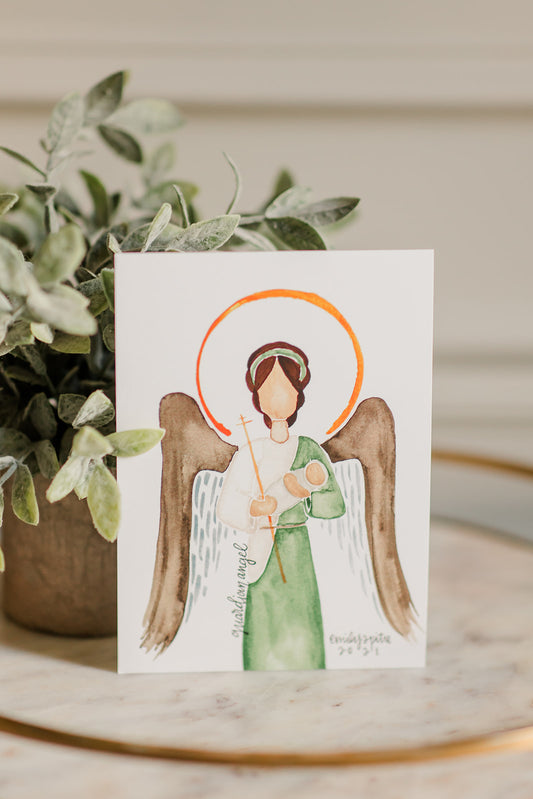 Green Guardian Angel - 5x7 Print