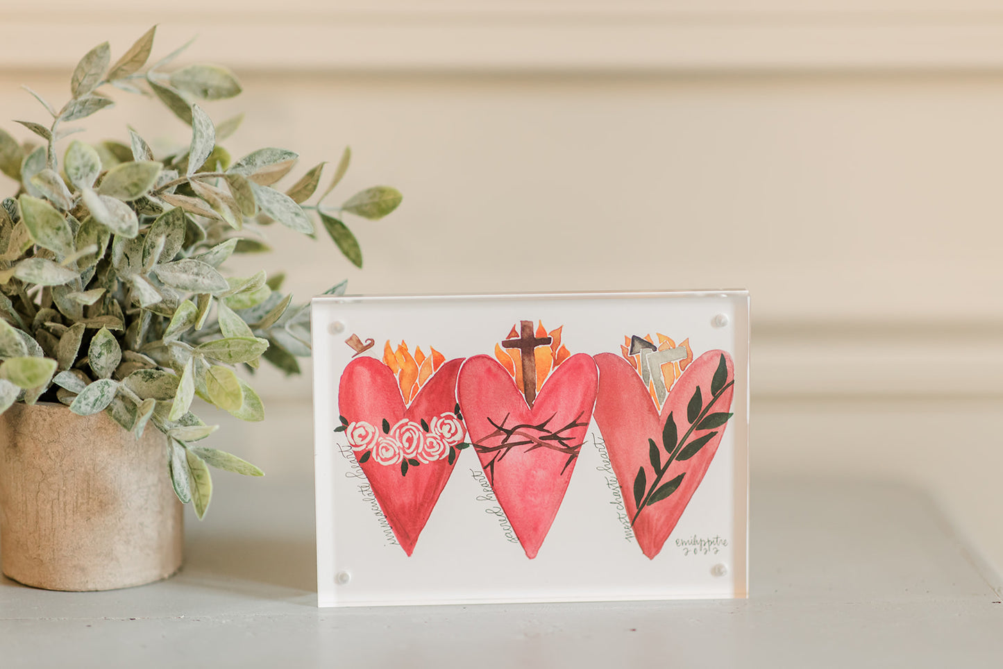 3 Hearts - 5x7 Print