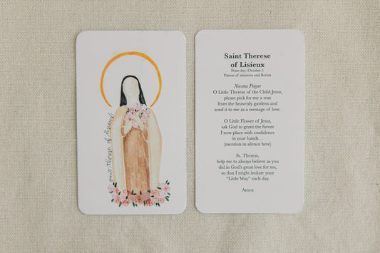 St. Therese of Lisieux Prayer Card