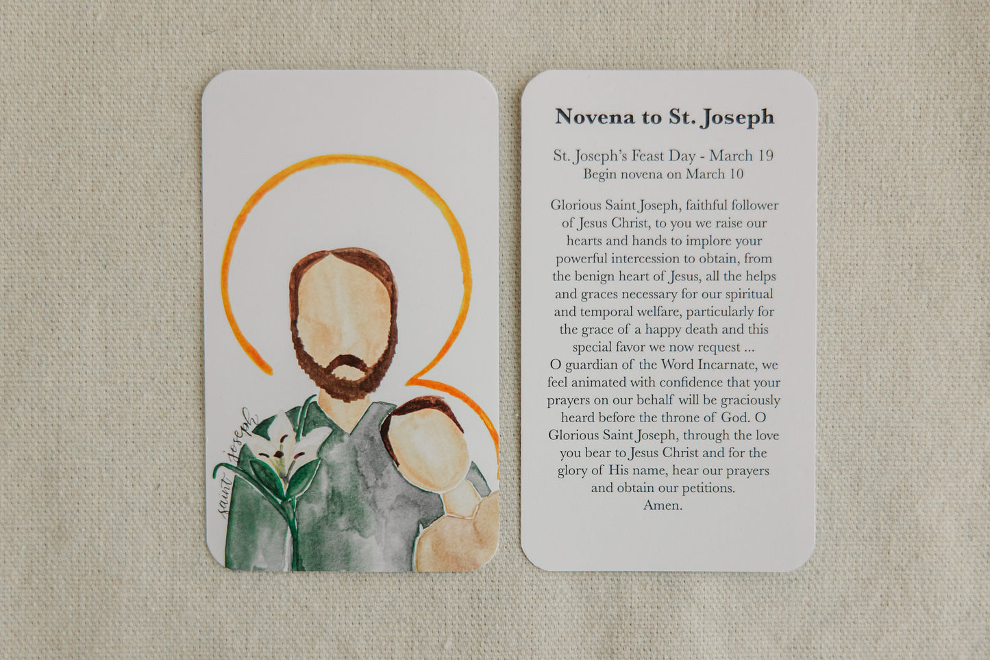 St. Joseph Novena Prayer Card