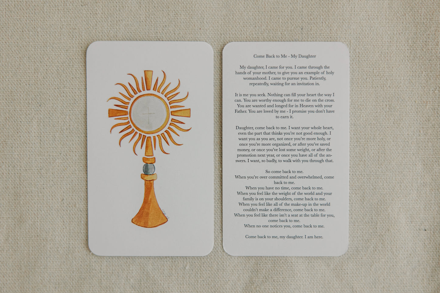 My Daughter - Monstrance Prayer Card