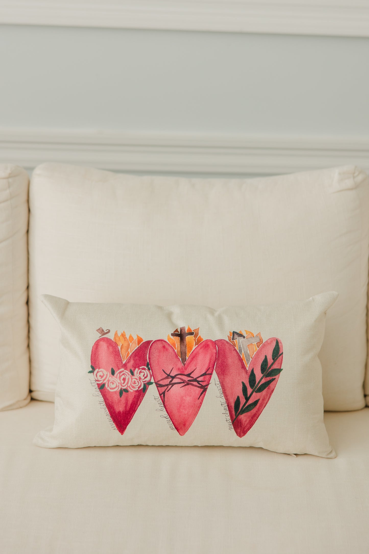 3 Hearts Lumbar Pillow