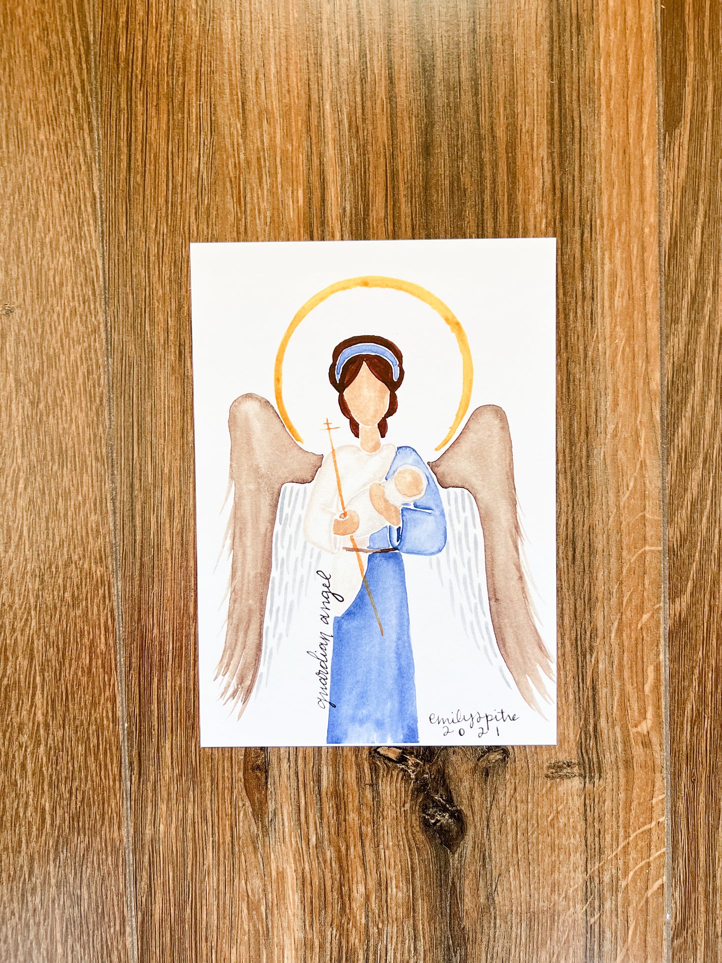 Blue Guardian Angel - 5x7 Print
