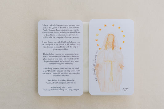 Our Lady of Champion Prayer Card