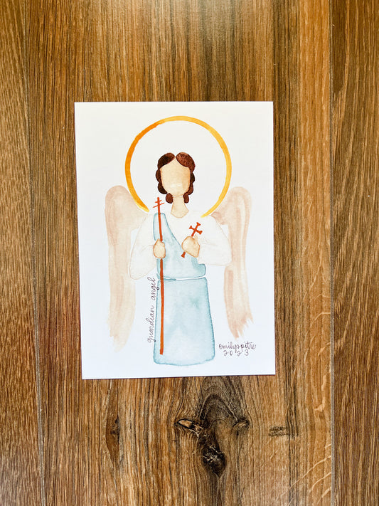Guardian Angel without a child - 5x7 print