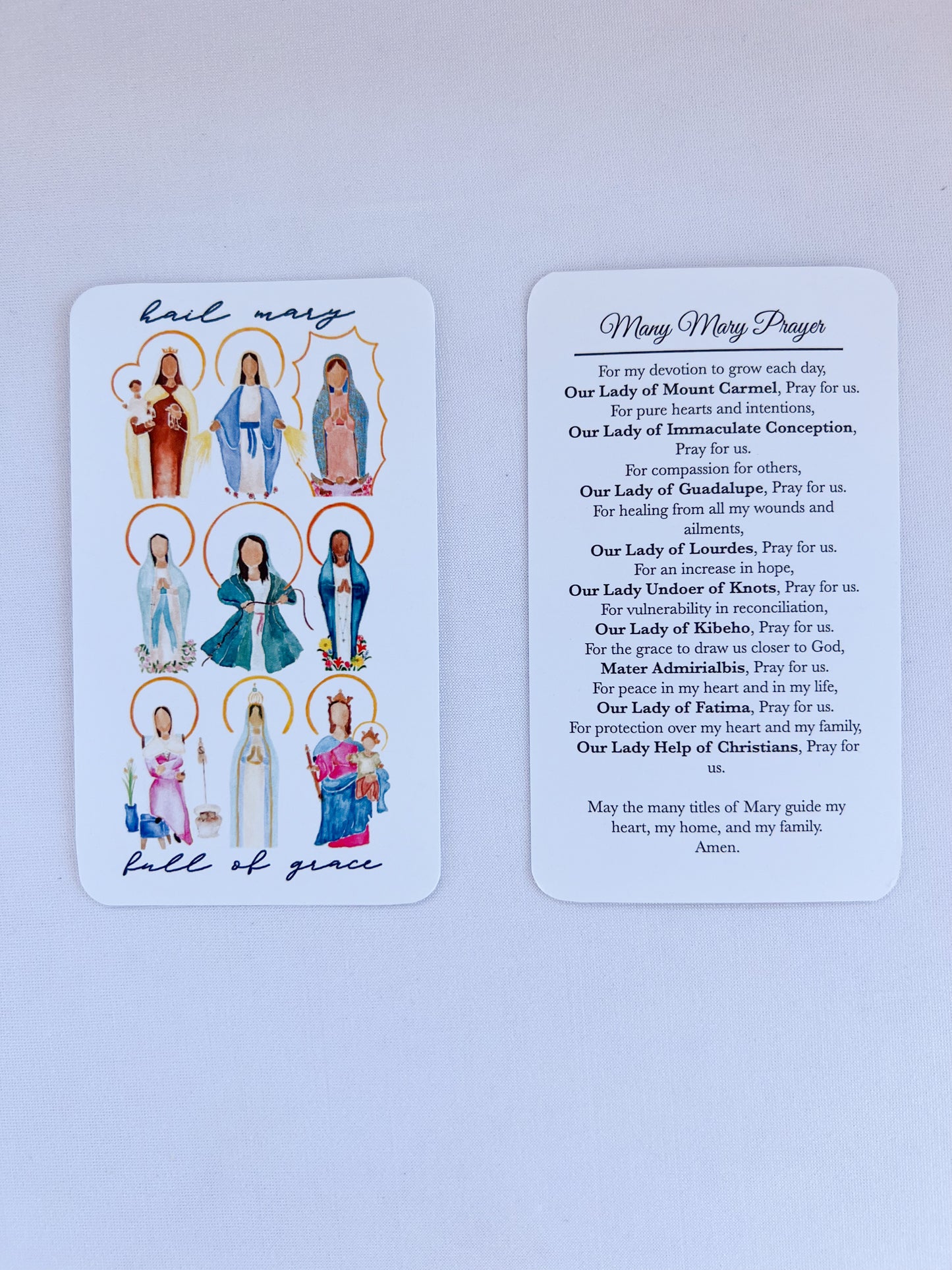 Many Mary Prayer Card