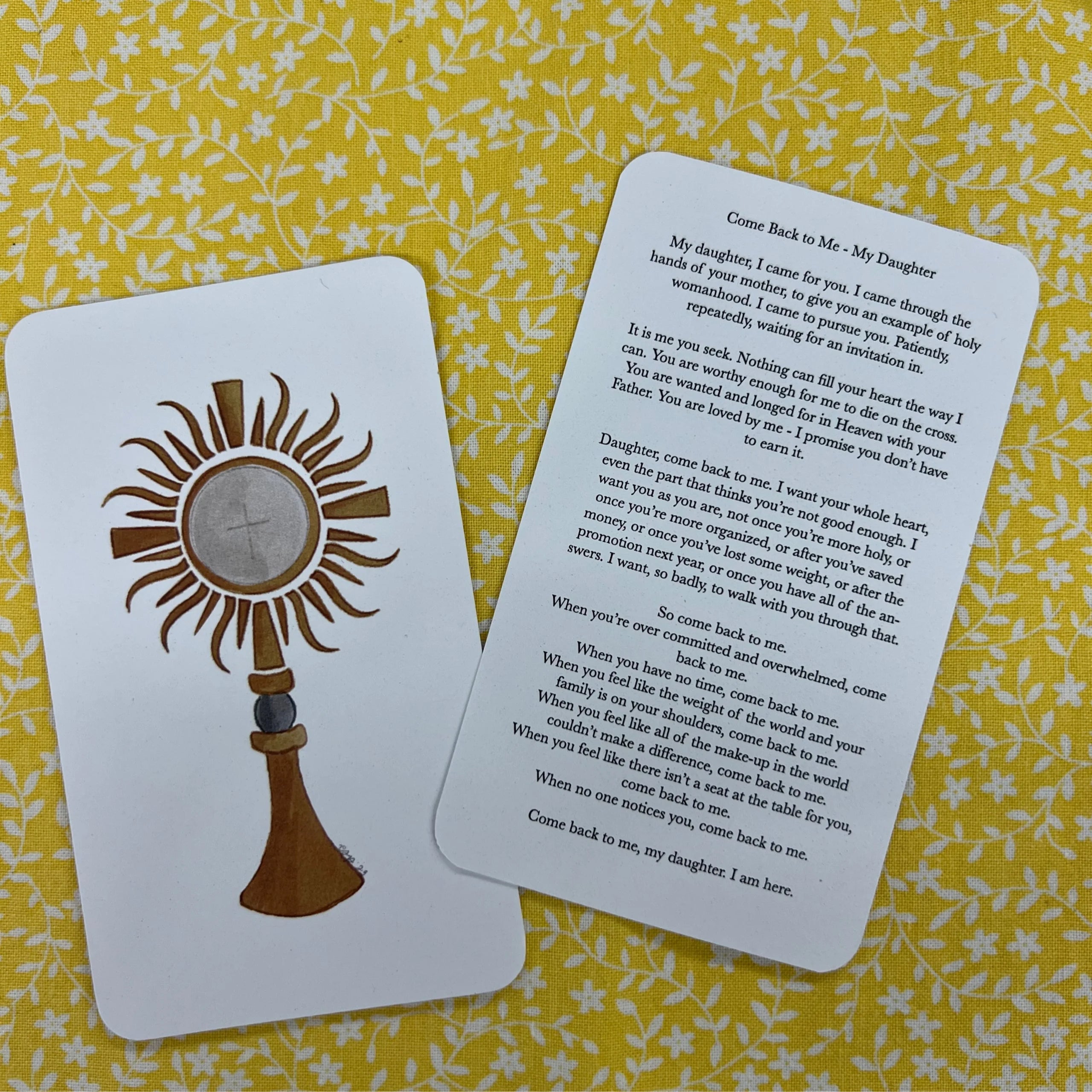 My Daughter - Monstrance Prayer Card – Emily S Pitre