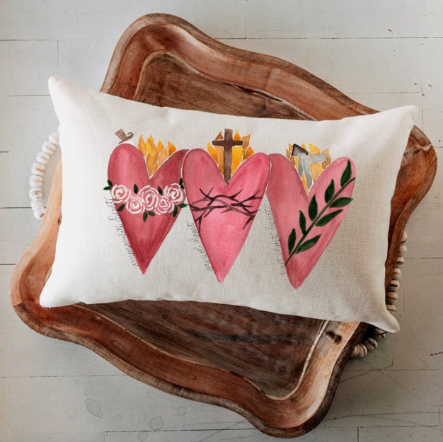 3 Hearts Lumbar Pillow